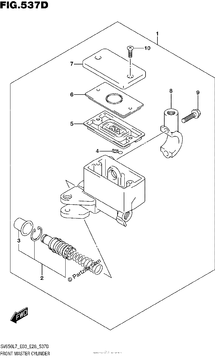 Diagrama de FRONT MASTER CYLINDER SV650AL7 E33