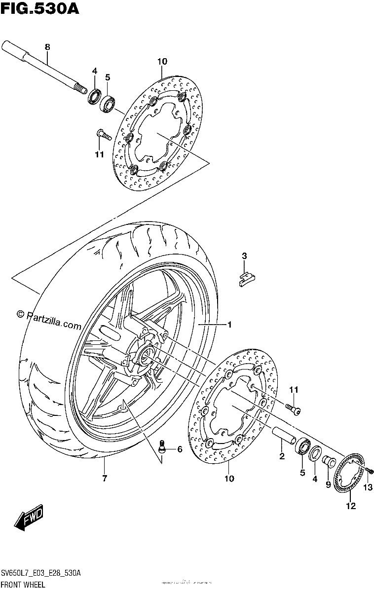 Diagrama de FRONT WHEEL
