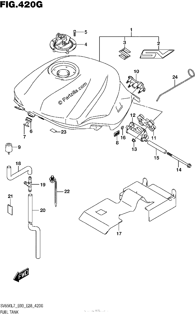 Diagrama de FUEL TANK YKV SV650AL7 E33