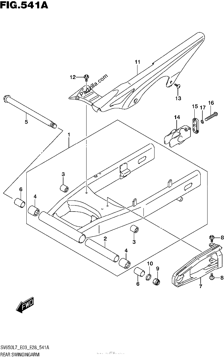 Diagrama de REAR SWINGINGARM