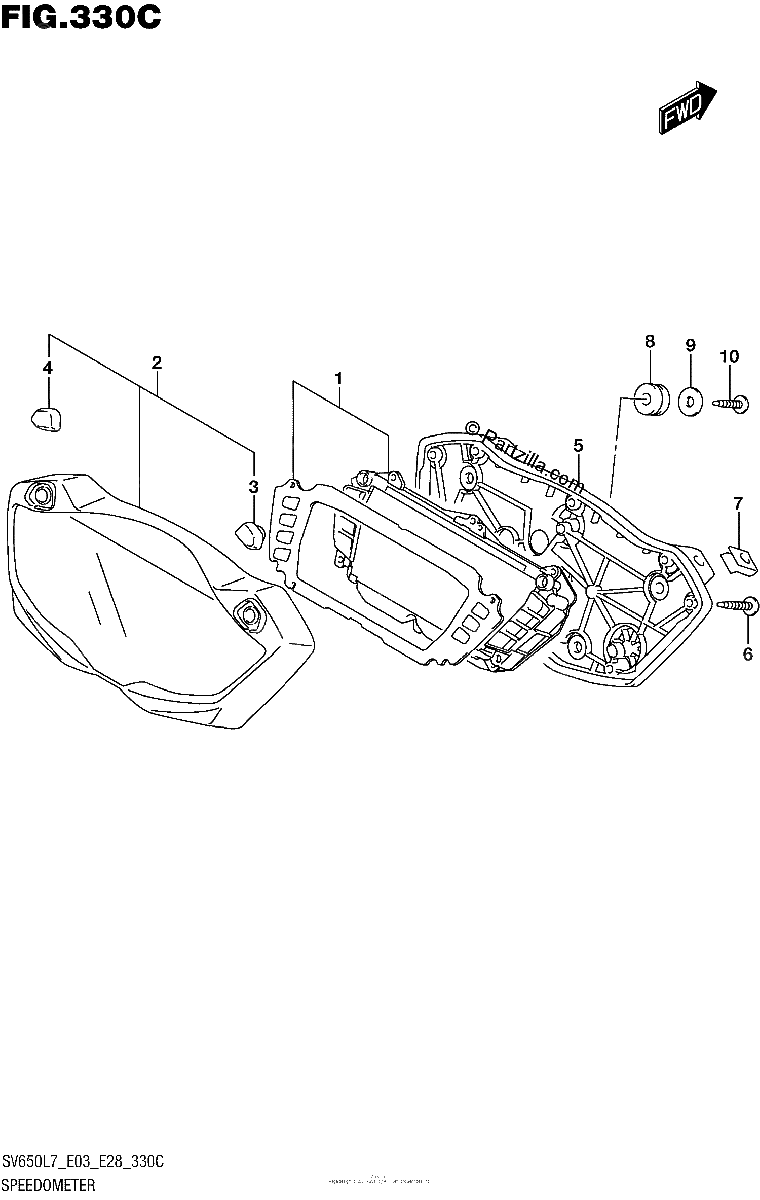 Diagrama de SPEEDOMETER SV650AL7 E28