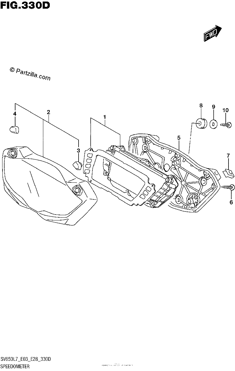 Diagrama de SPEEDOMETER SV650AL7 E33