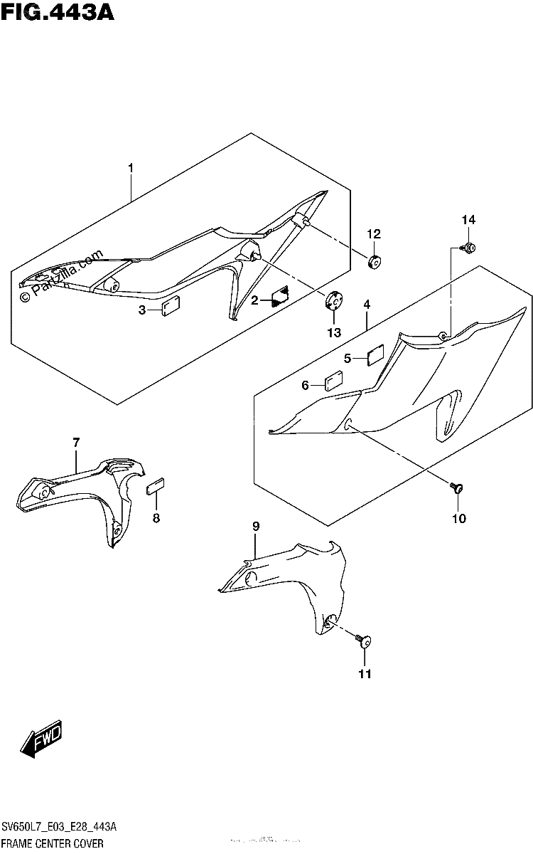 Diagrama de FRAME CENTER COVER