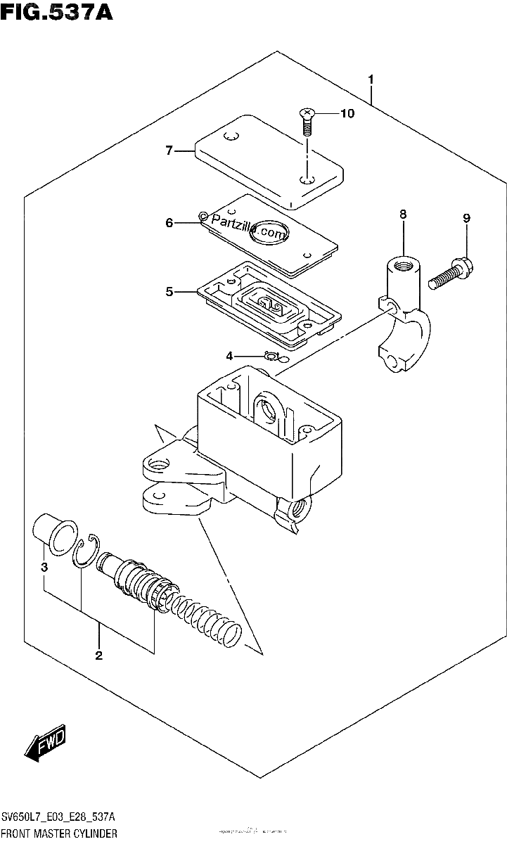 Diagrama de FRONT MASTER CYLINDER SV650L7 E03