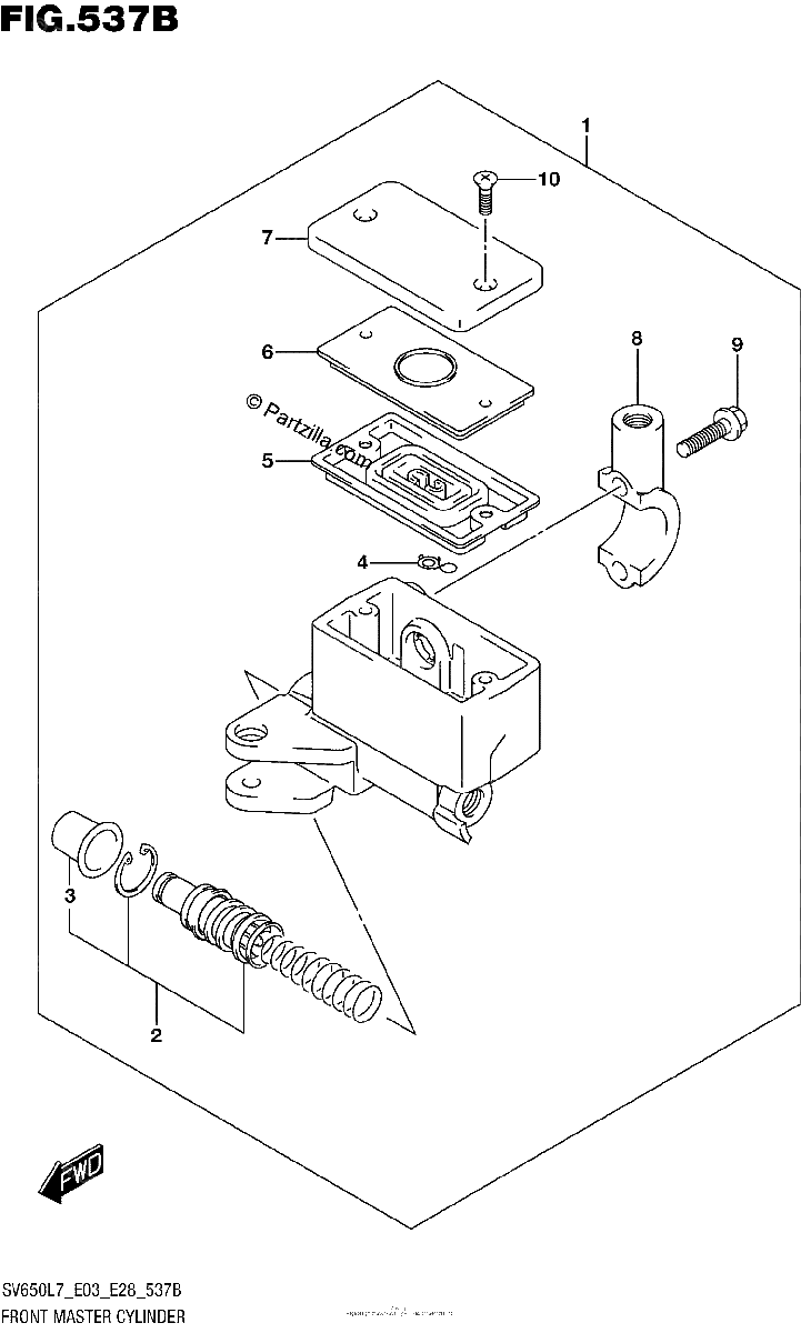Diagrama de FRONT MASTER CYLINDER SV650L7 E33