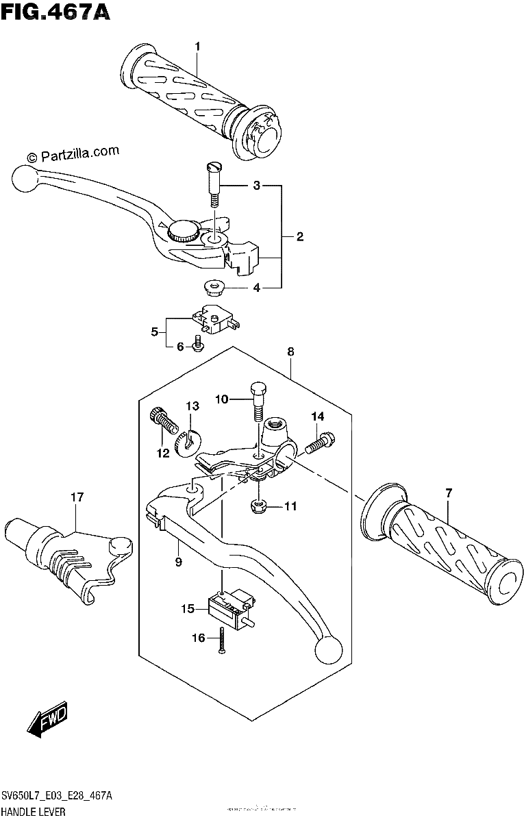 Diagrama de HANDLE LEVER