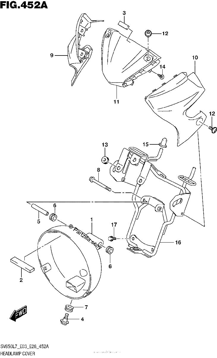 Diagrama de HEADLAMP COVER