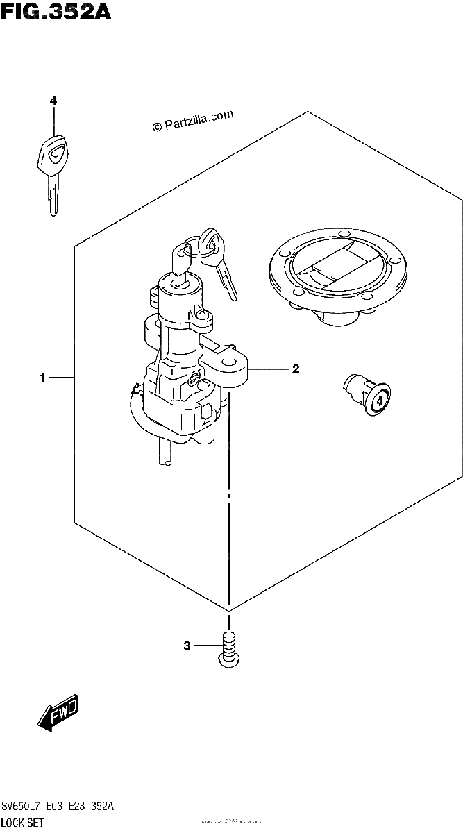 Diagrama de LOCK SET SV650L7 E03