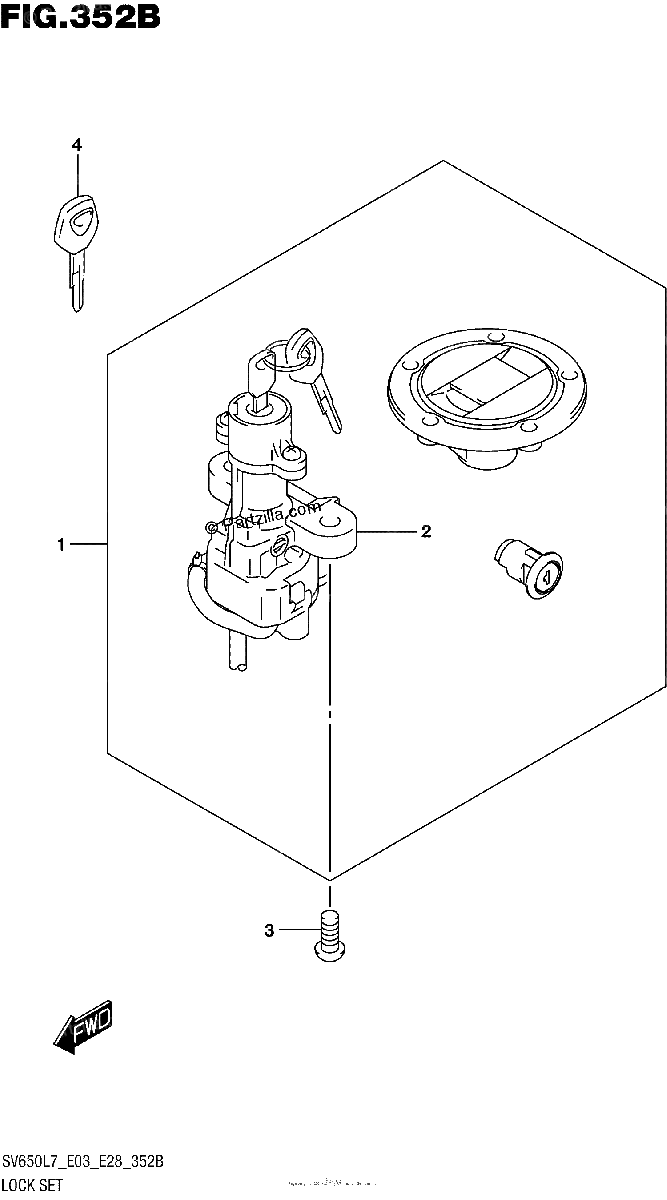 Diagrama de LOCK SET SV650L7 E33