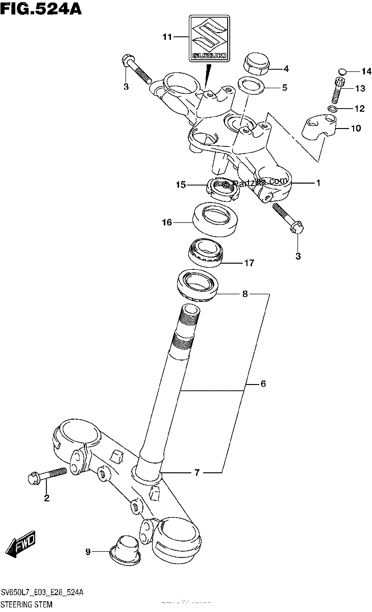 Diagrama de STEERING STEM