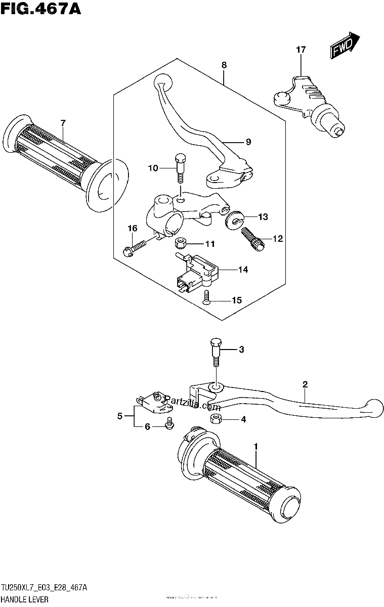 Diagrama de HANDLE LEVER