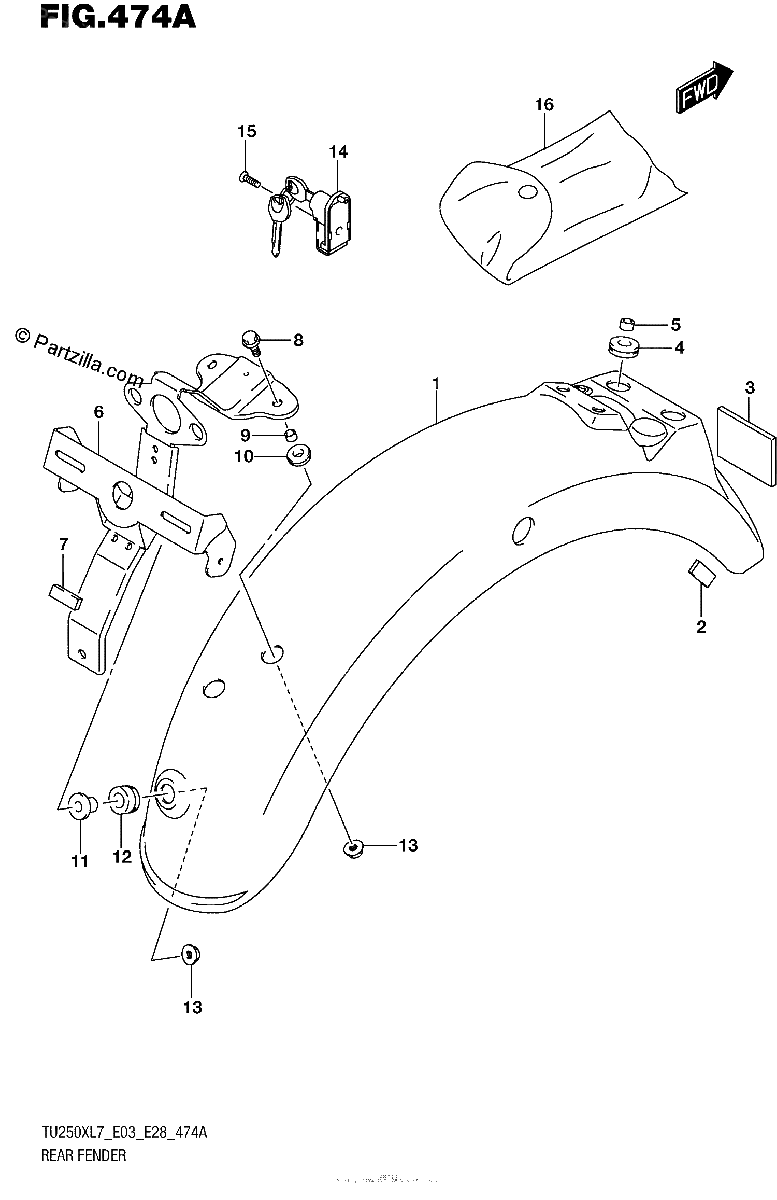 Diagrama de REAR FENDER