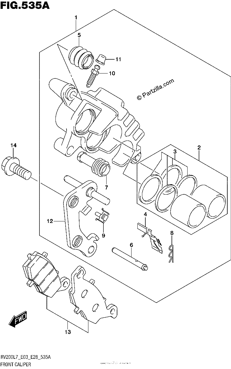 Diagrama de FRONT CALIPER