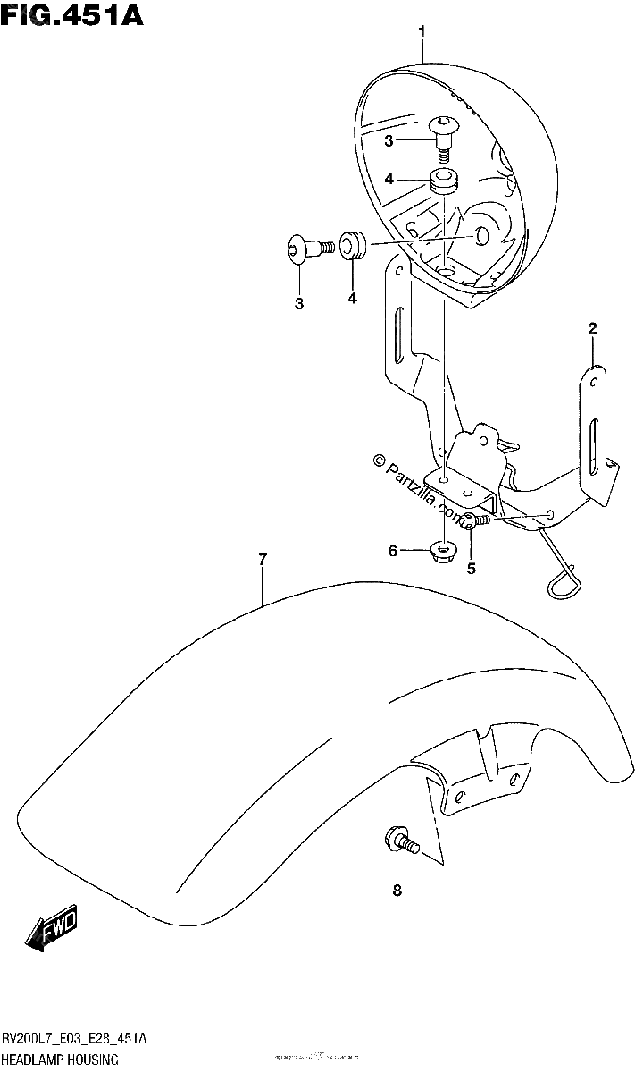 Diagrama de HEADLAMP HOUSING