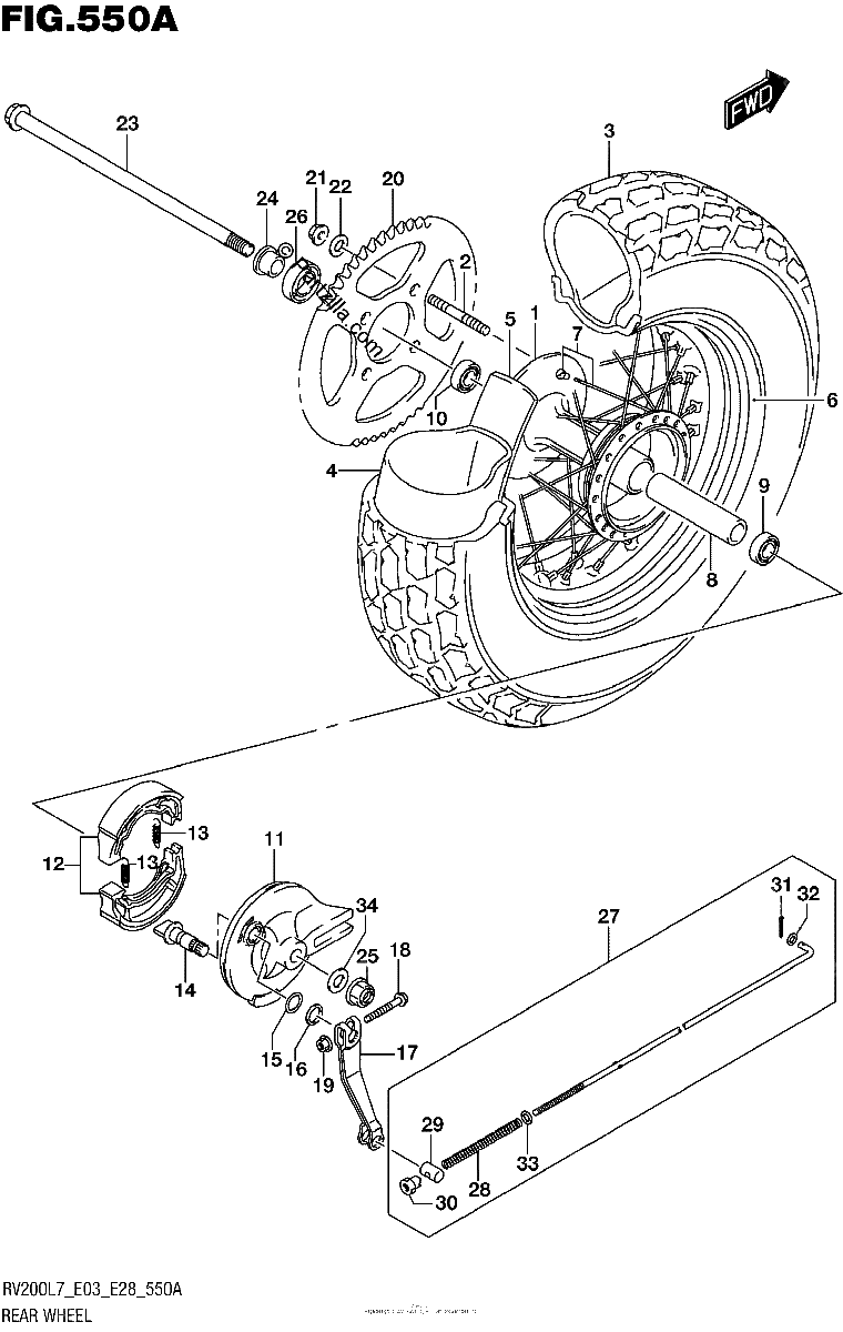 Diagrama de REAR WHEEL