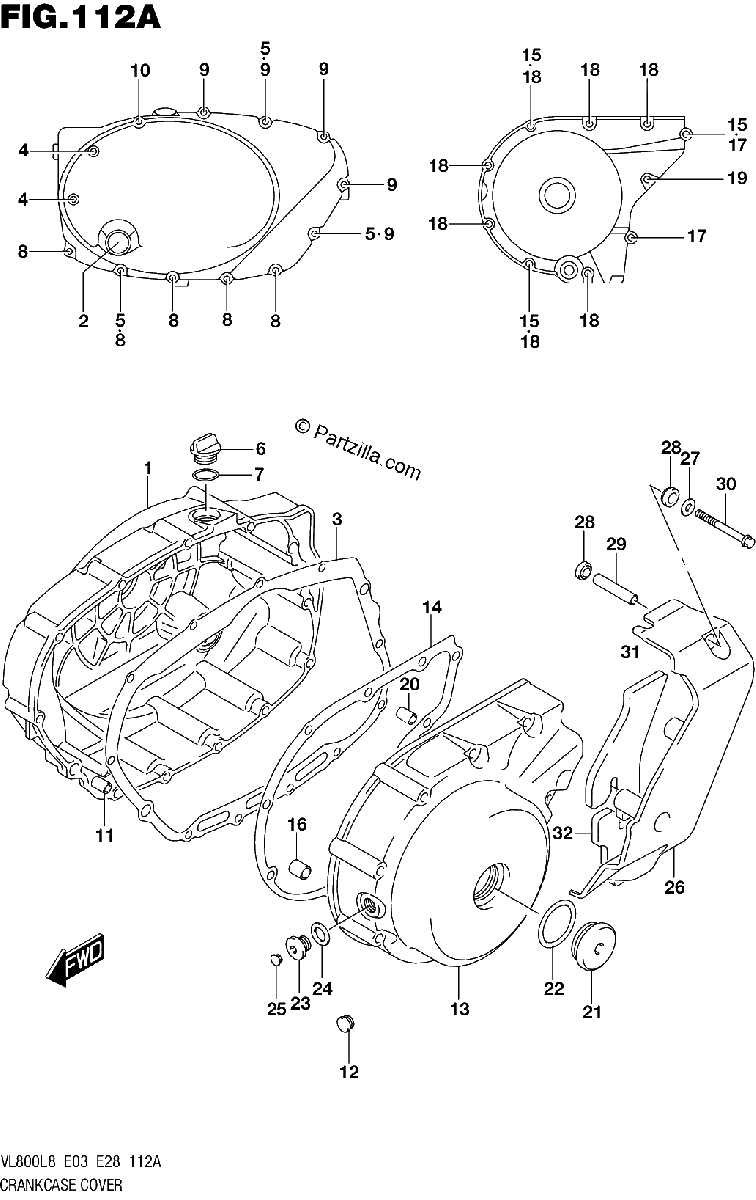 Diagrama de 112A CRANKCASE COVER