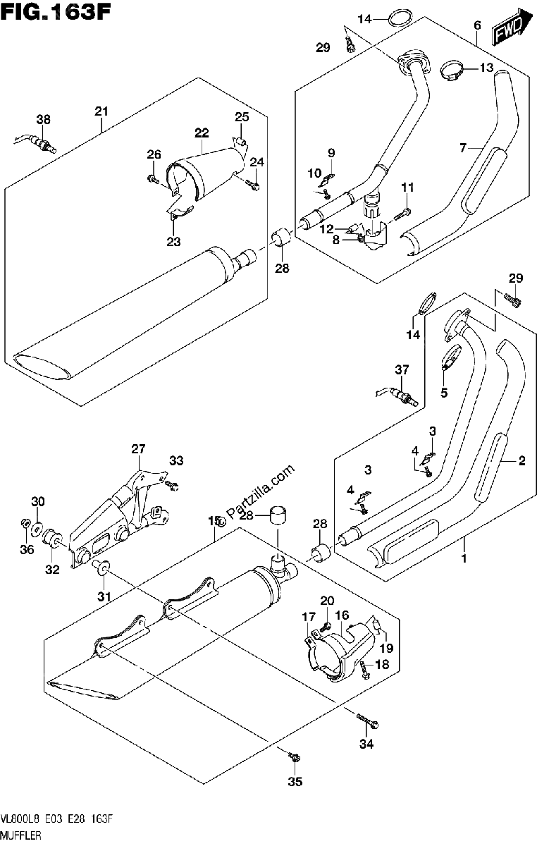 Diagrama de 163F MUFFLER VL800TL8 E33
