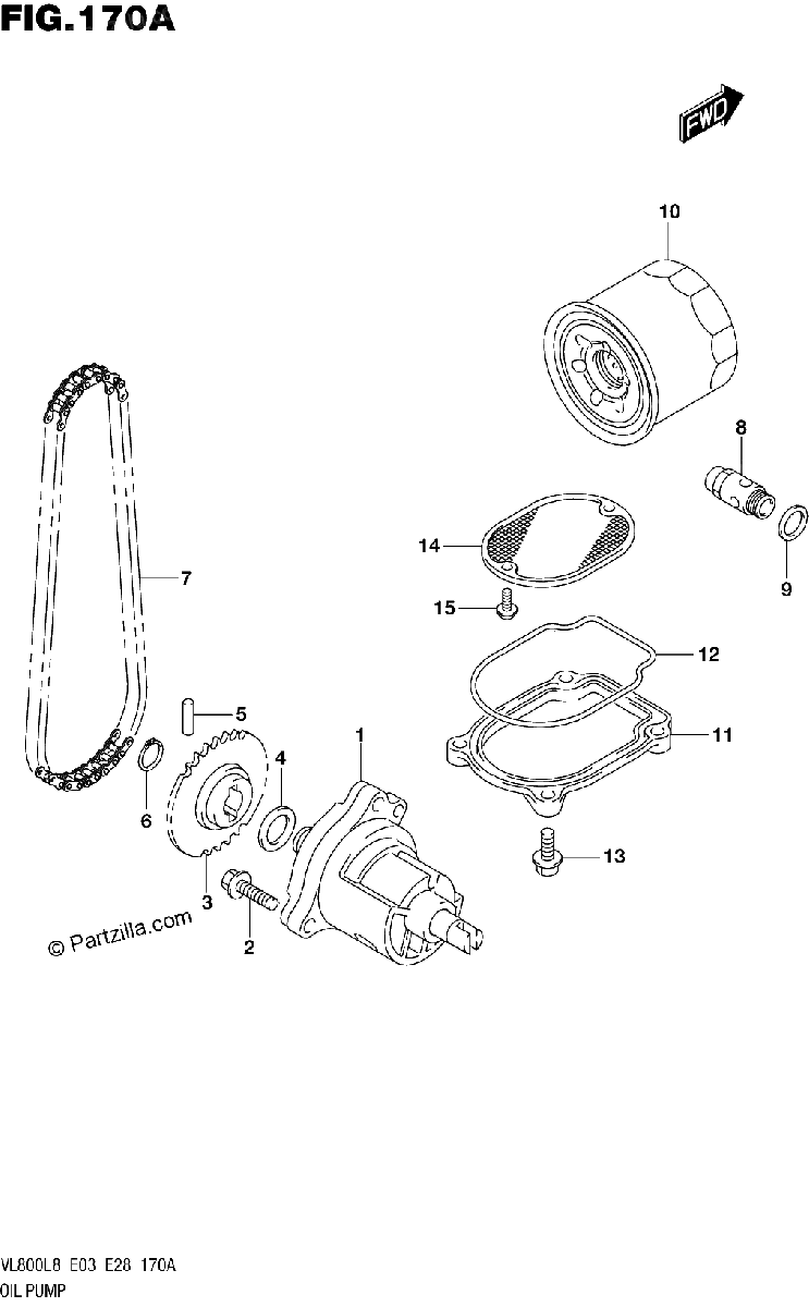 Diagrama de 170A OIL PUMP