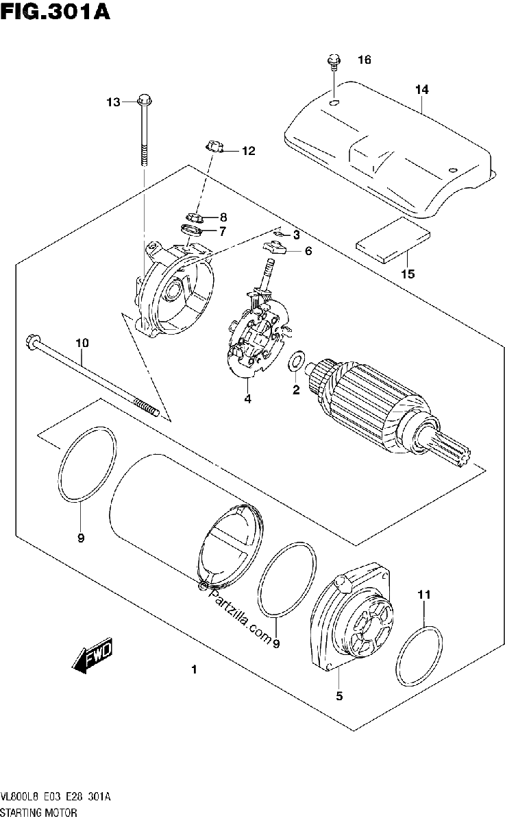 Diagrama de 301A STARTING MOTOR