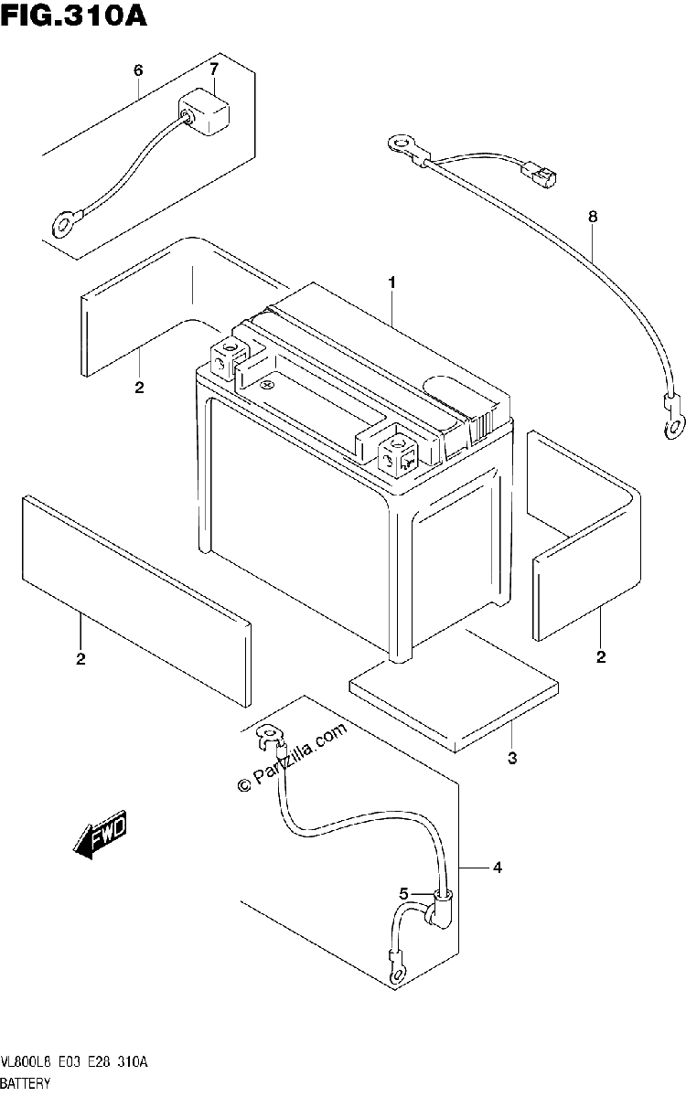Diagrama de 310A BATTERY