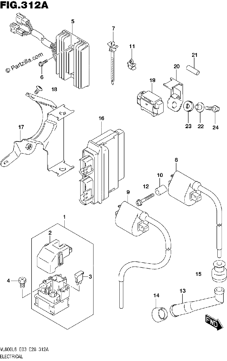 Diagrama de 312A ELECTRICAL VL800L8 E03