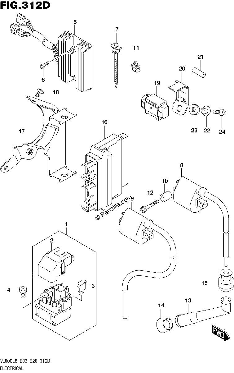 Diagrama de 312D ELECTRICAL VL800TL8 E03