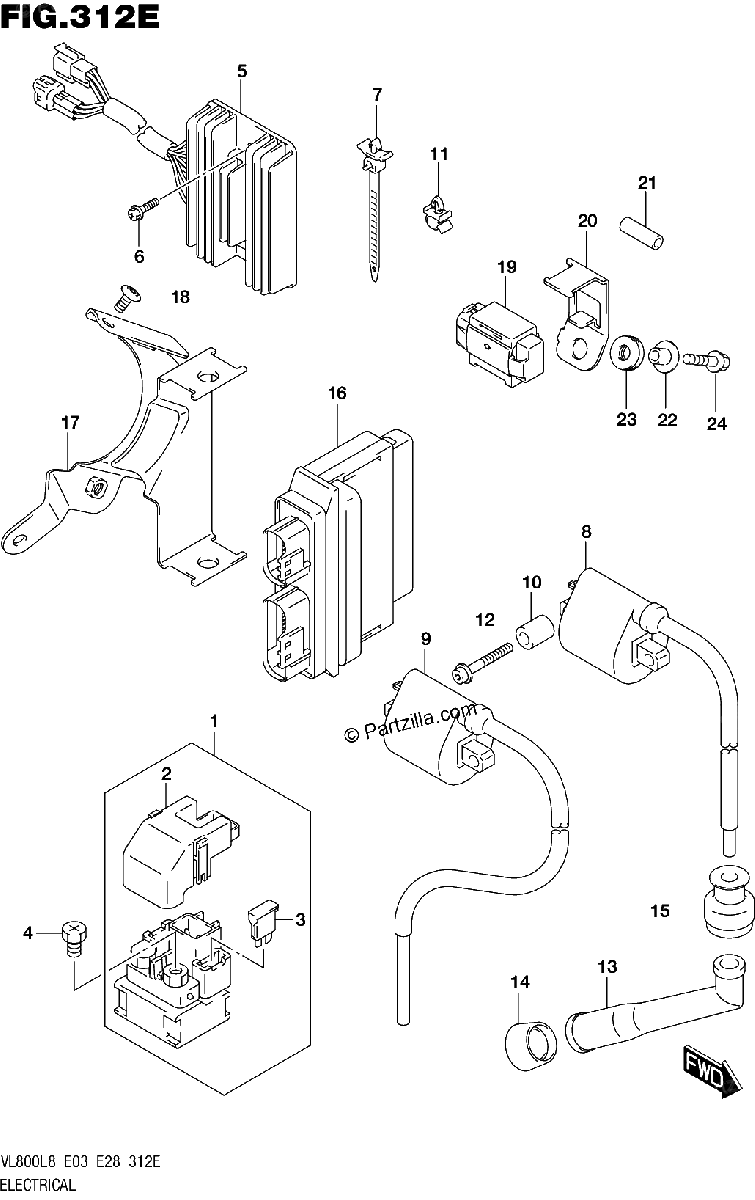 Diagrama de 312E ELECTRICAL VL800TL8 E28