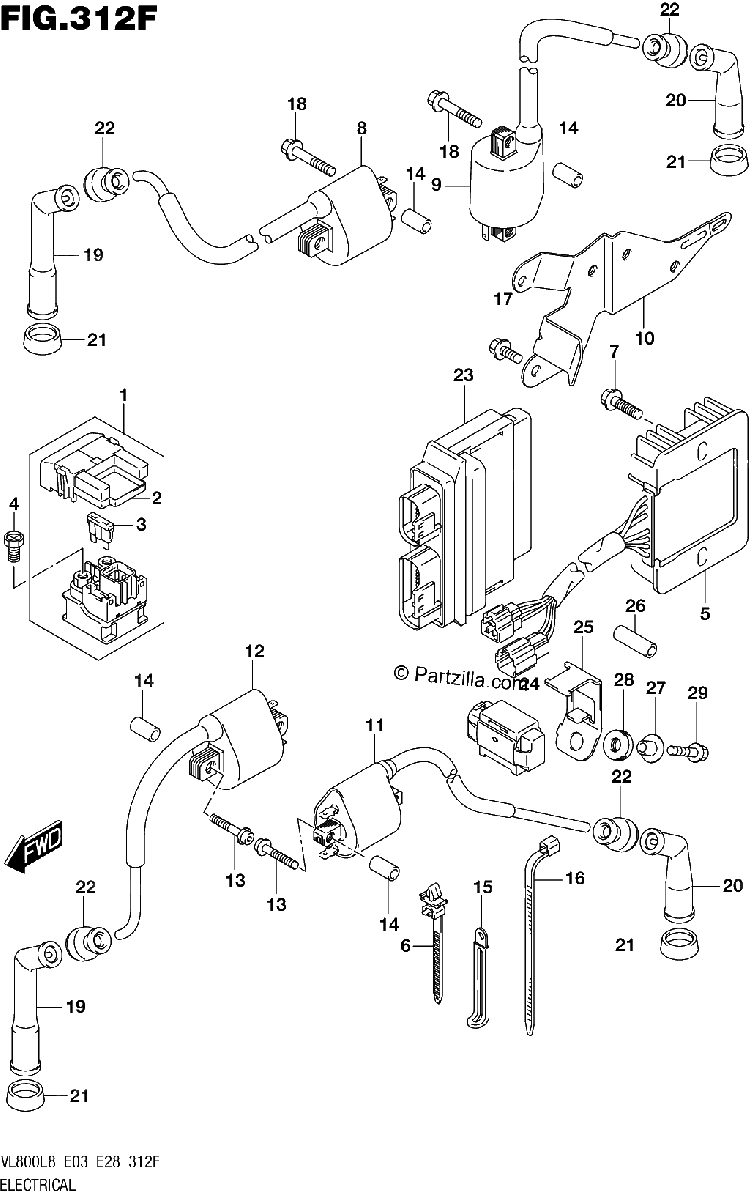 Diagrama de 312F ELECTRICAL VL800TL8 E33