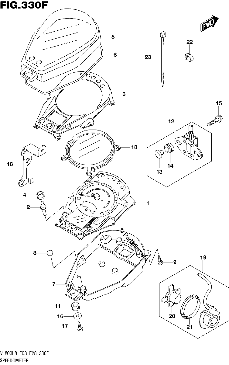 Diagrama de 330F SPEEDOMETER VL800TL8 E33