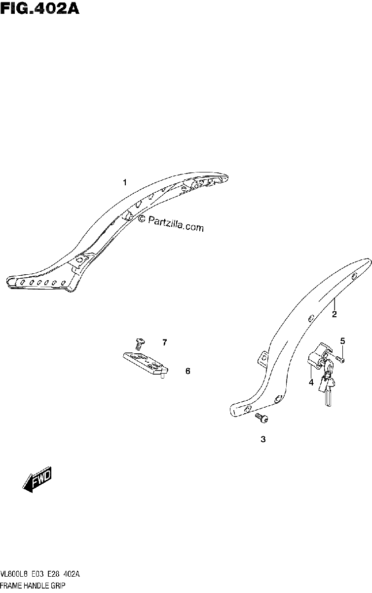Diagrama de 402A FRAME HANDLE GRIP