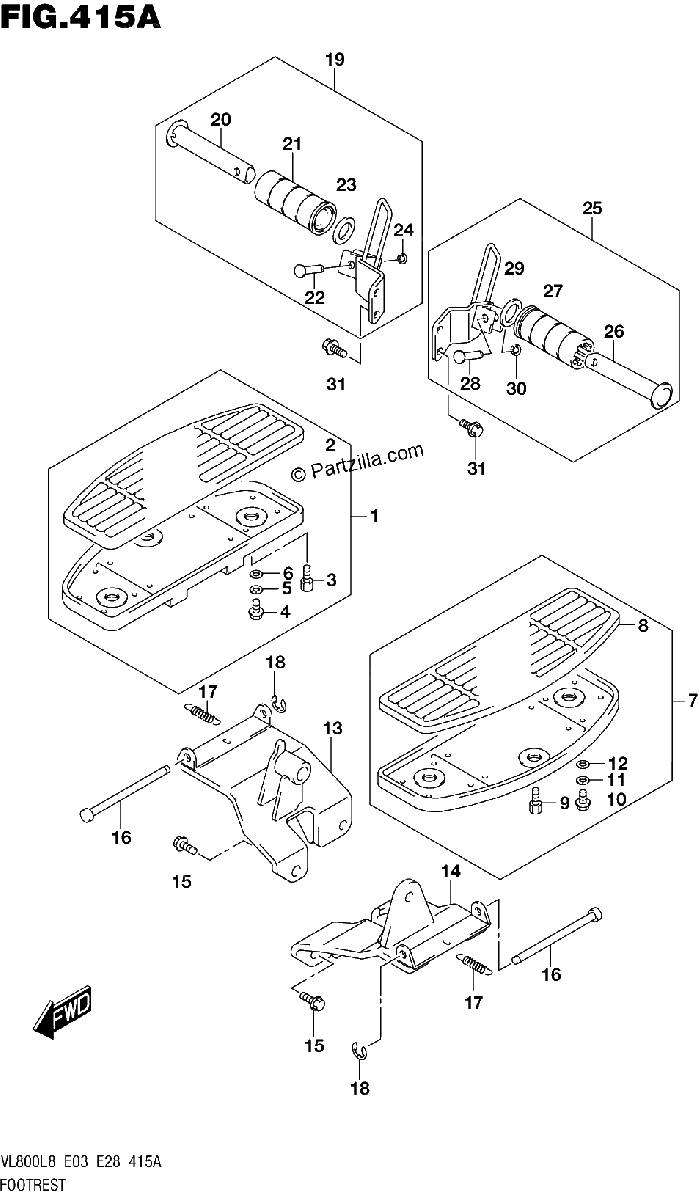 Diagrama de 415A FOOTREST
