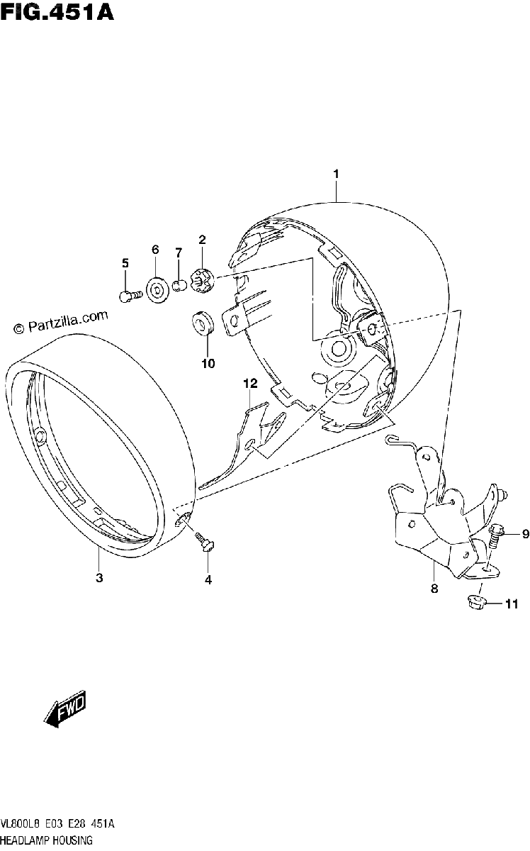 Diagrama de 451A HEADLAMP HOUSING