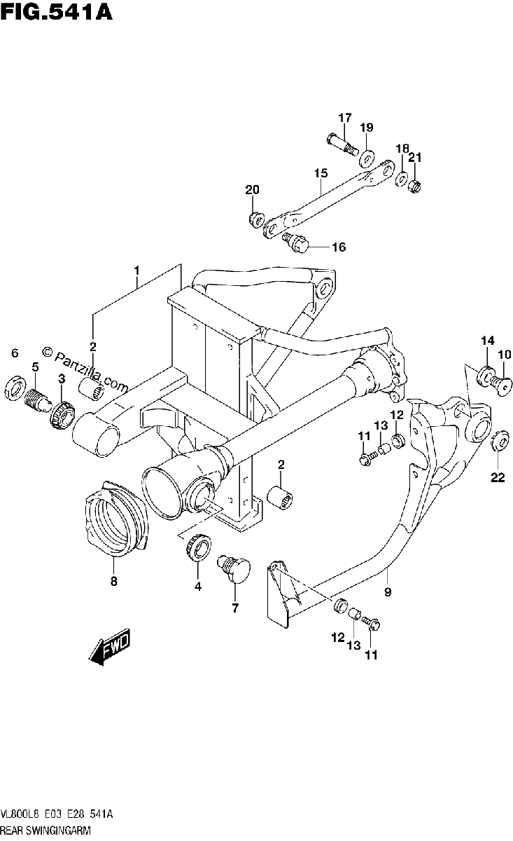 Diagrama de 541A REAR SWINGINGARM