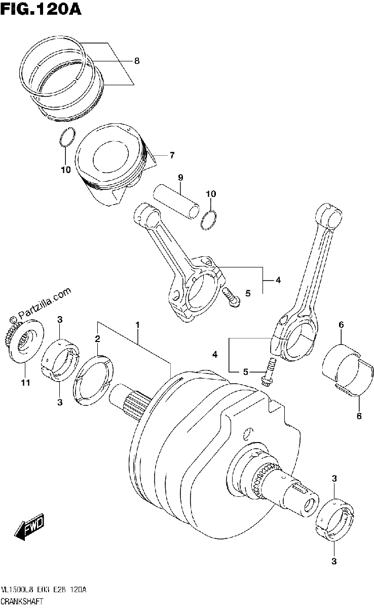 Diagrama de 120A CRANKSHAFT