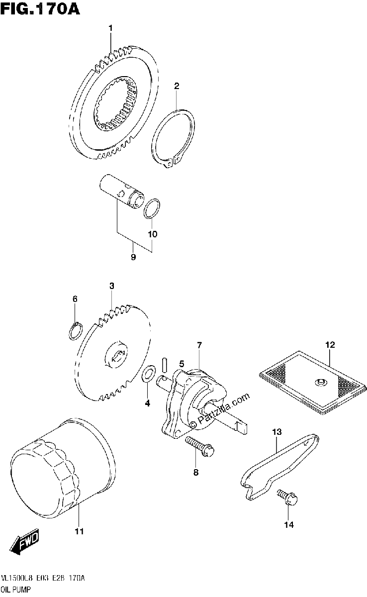 Diagrama de 170A OIL PUMP