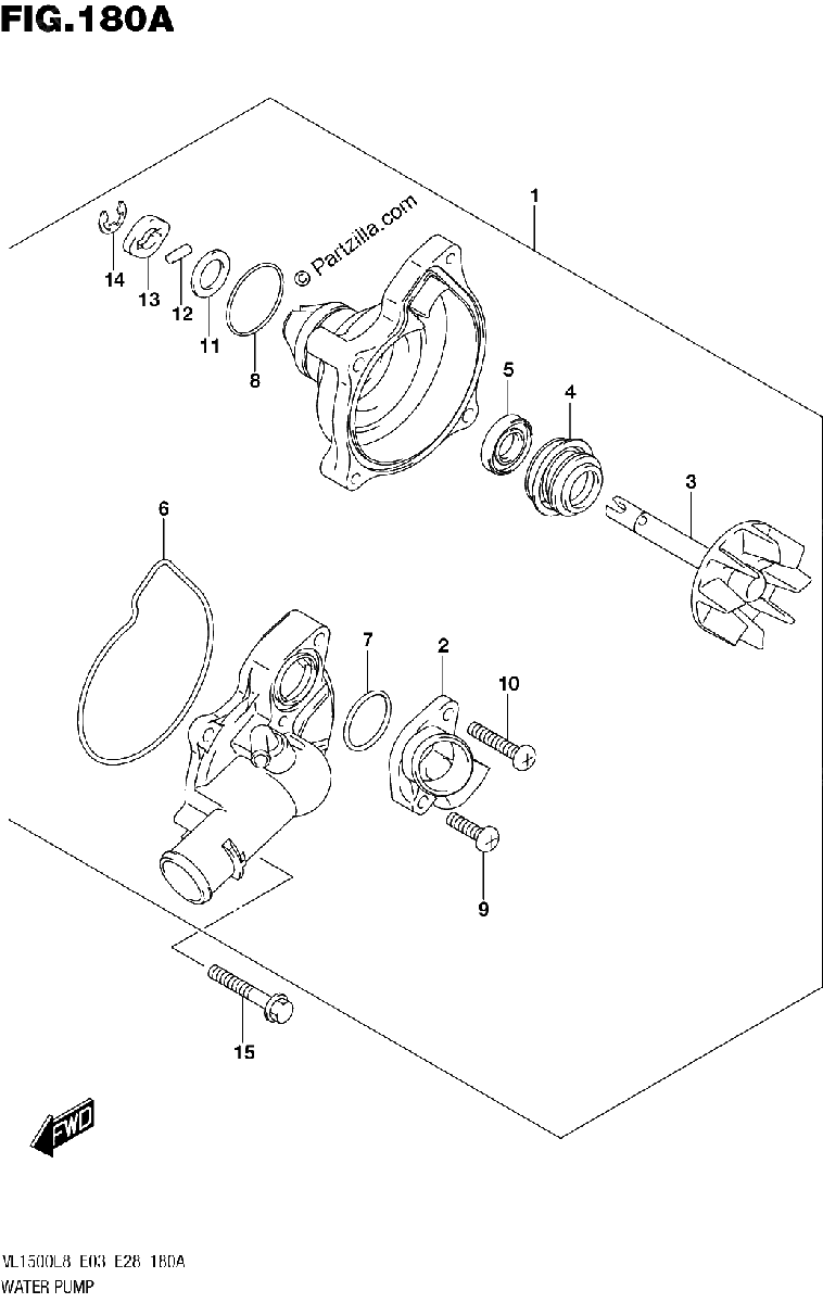 Diagrama de 180A WATER PUMP