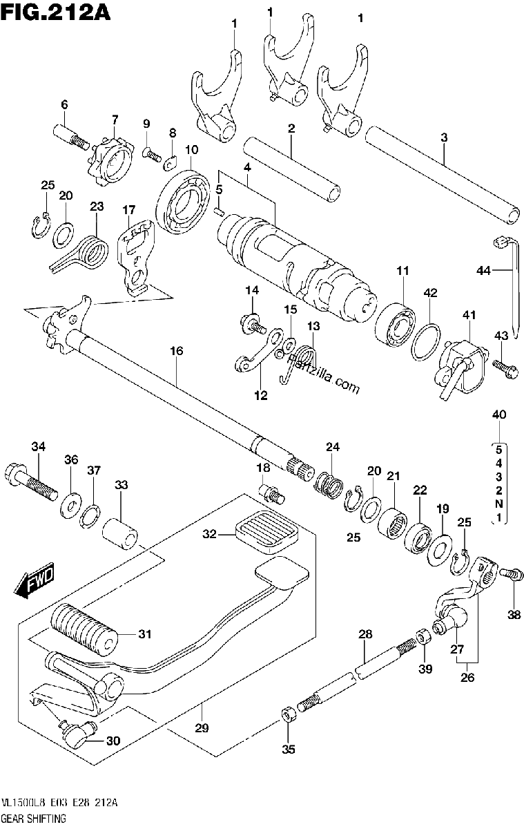 Diagrama de 212A GEAR SHIFTING