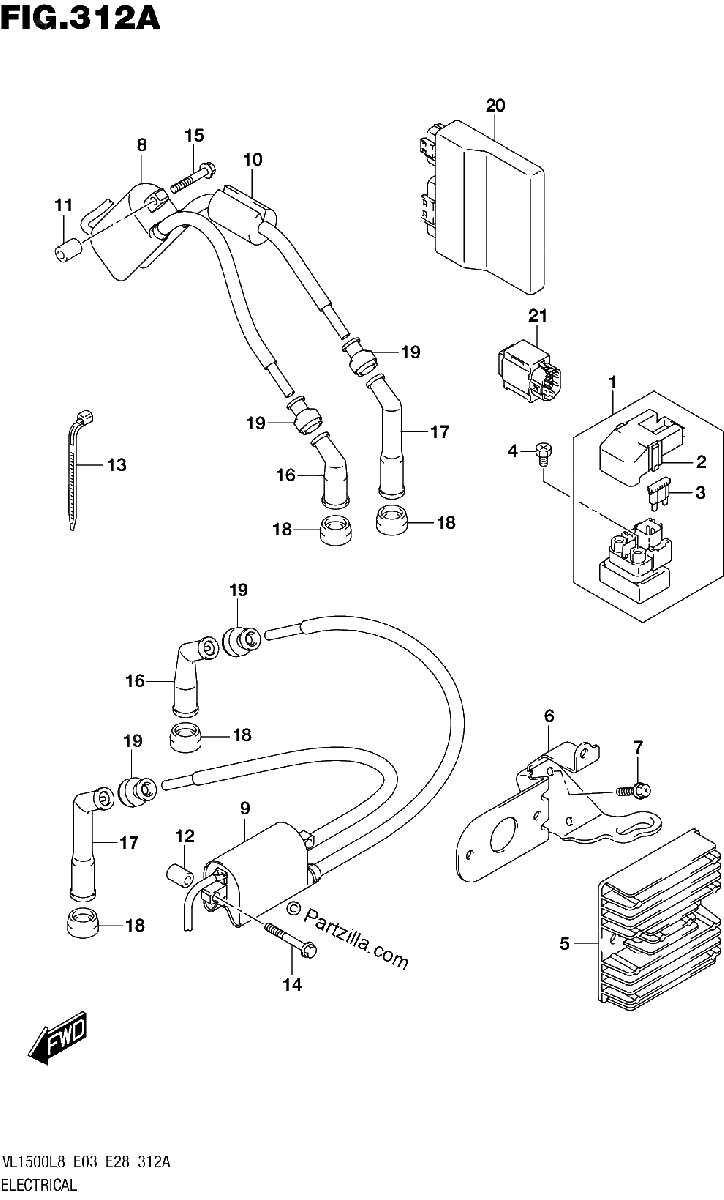 Diagrama de 312A ELECTRICAL VL1500BL8 E03