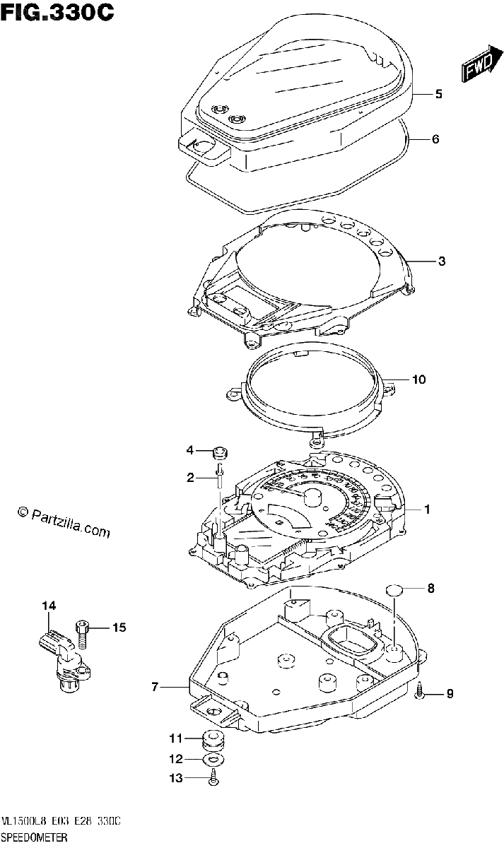Diagrama de 330C SPEEDOMETER VL1500BL8 E33