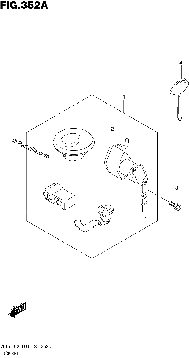 Diagrama de 352A LOCK SET VL1500BL8 E03
