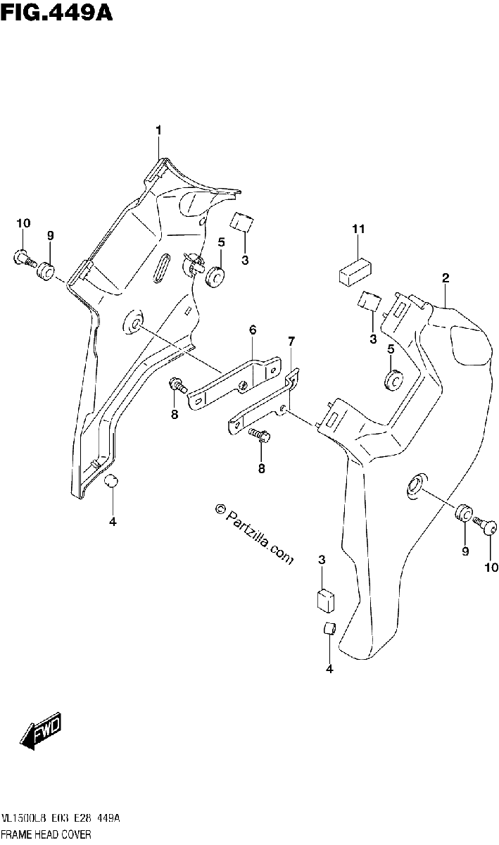 Diagrama de 449A FRAME HEAD COVER