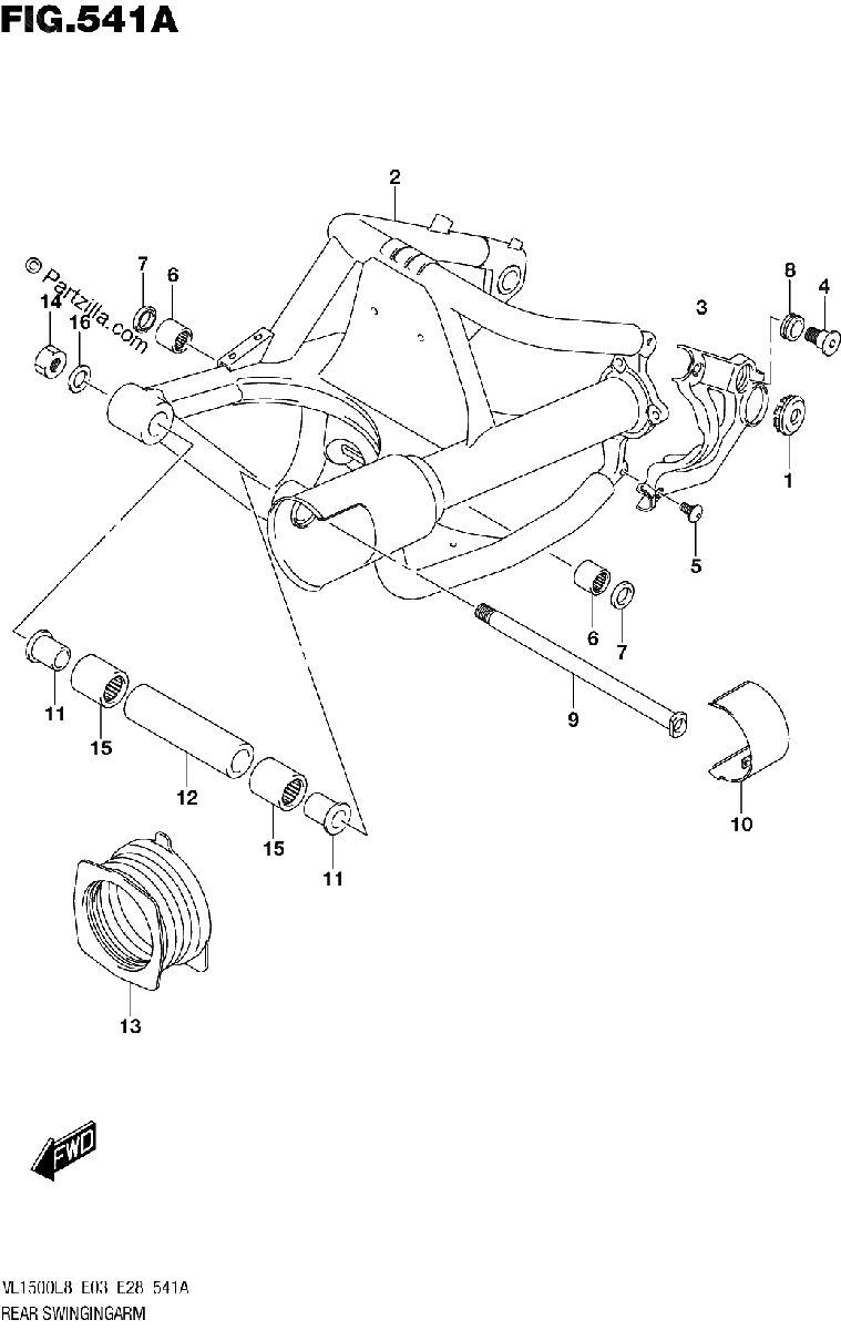 Diagrama de 541A REAR SWINGINGARM