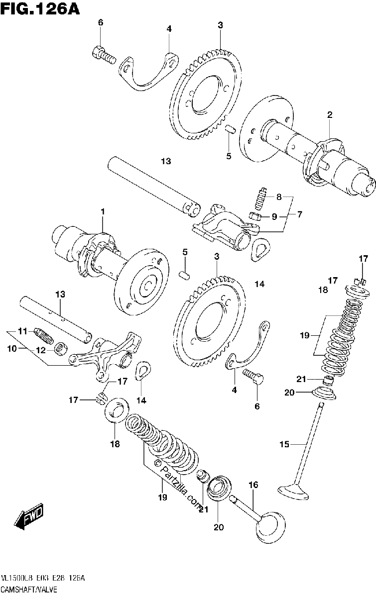 Diagrama de 126A CAMSHAFT VALVE