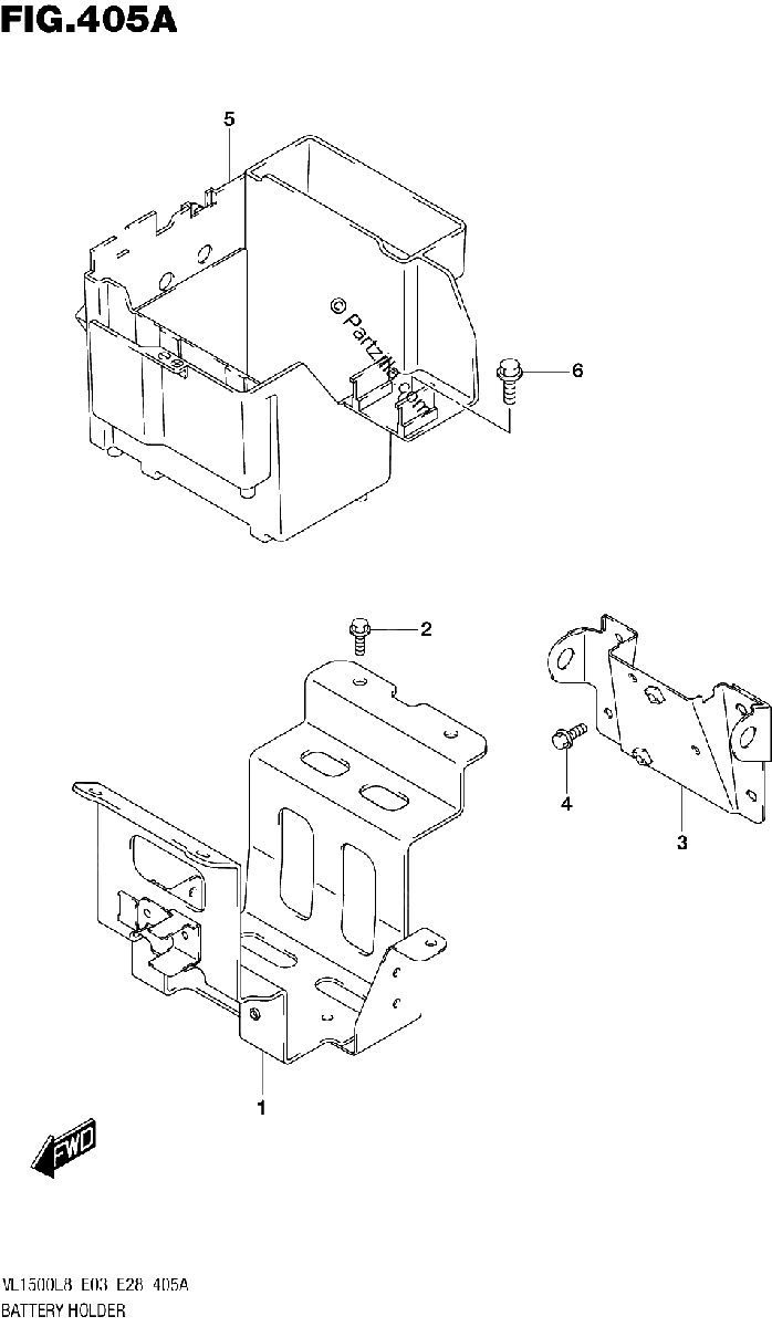 Diagrama de 405A BATTERY HOLDER