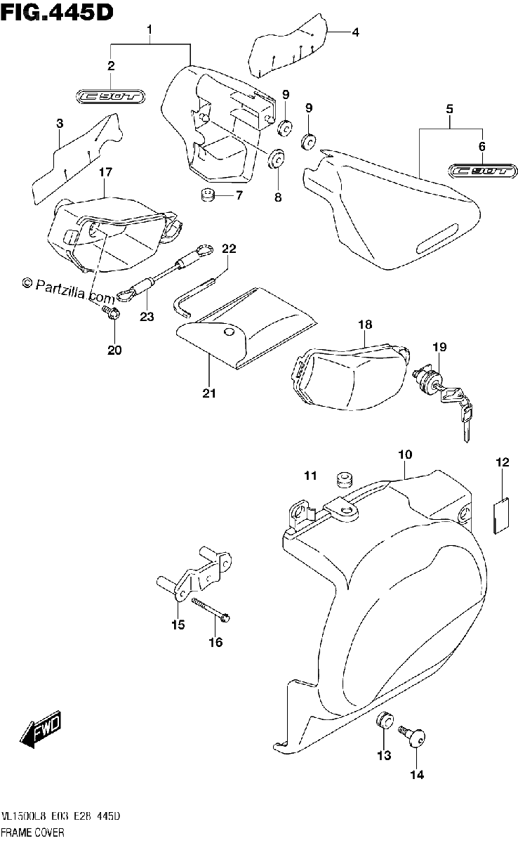 Diagrama de 445D FRAME COVER VL1500BTL8 E28