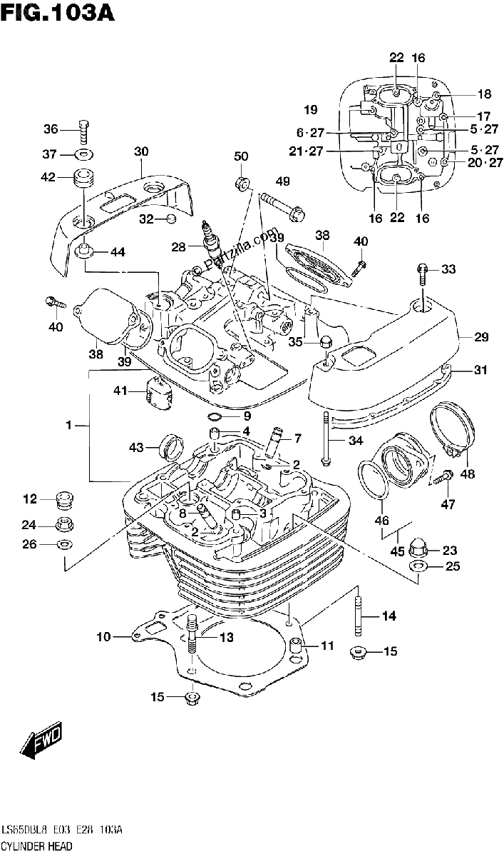 Diagrama de 103A CYLINDER HEAD