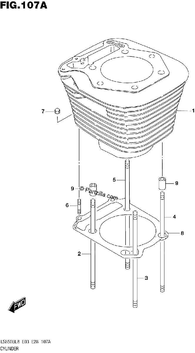Diagrama de 107A CYLINDER