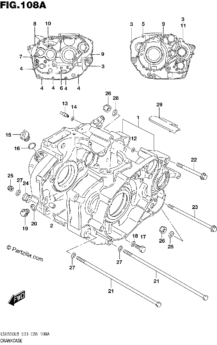 Diagrama de 108A CRANKCASE