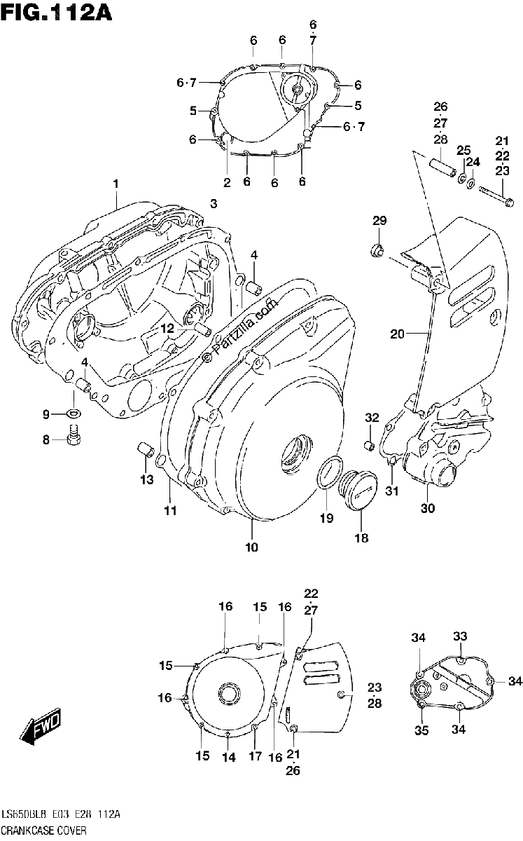 Diagrama de 112A CRANKCASE COVER