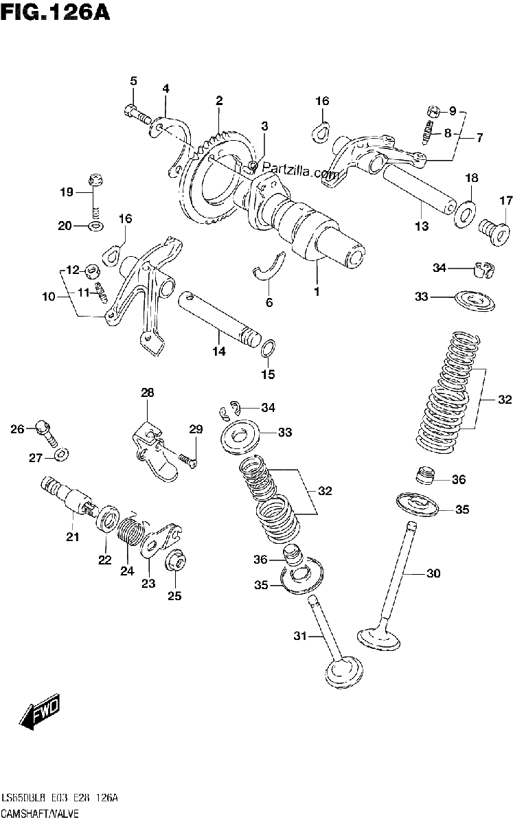 Diagrama de 126A CAMSHAFT VALVE